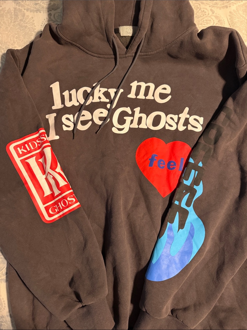 Lucky Me I See Ghosts 'Feel' Graphic Hoodie - Black
